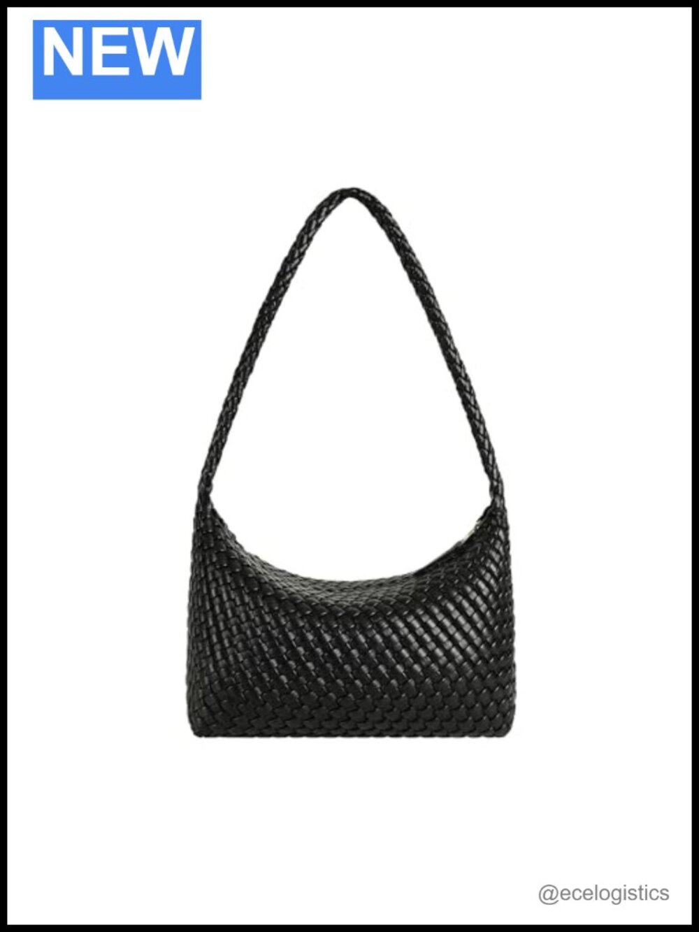 Vegan Leather Woven Tote Bag Slouchy Hobo Purse Handbag Shoulder Strap Zipper